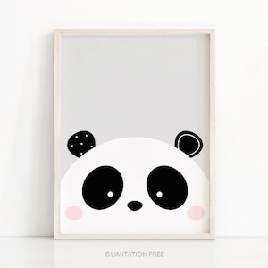 Panda Print, Nursery Art Printable, Instant Download Nursery Print, Kids Art, Baby Animal Print, Digital Download Art, Panda Nursery Decor