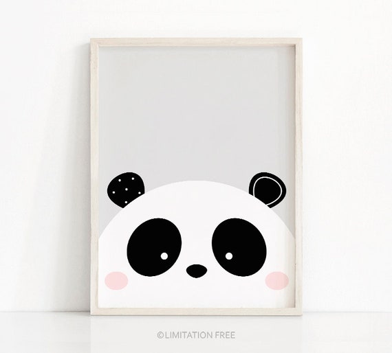 Panda Print, Nursery Art Printable, Instant Download Nursery Print, Kids Art, Baby Animal Print, Digital Download Art, Panda Nursery Decor