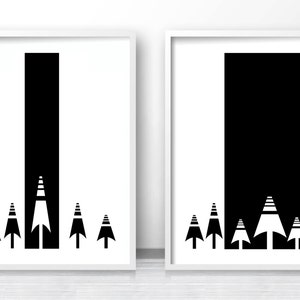 Modern Wall Art Print, Black and White Digital Download Print, Instant ...