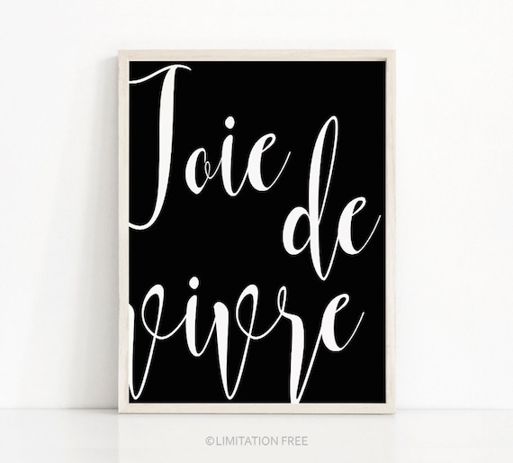 Colorful Joie De Vivre Poster Instant Download French Motivational Typographic Wall Art Printable Digital Print Home Decor