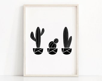 Instant Download Printable Art, Cactus Wall Art Printable, Cactus Print, Digital Download Art Print, Modern Wall Art Print, Home Decor Print