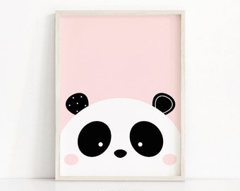 Panda Print, Digital Download Nursery Print, Baby Girl Nursery Art, Girls Room Art, Panda Nursery Decor, Instant Download Printable Nursery