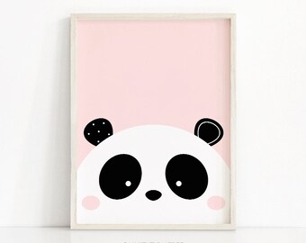 Panda Print, Digital Download Nursery Print, Baby Girl Nursery Art, Girls Room Art, Panda Nursery Decor, Instant Download Printable Nursery