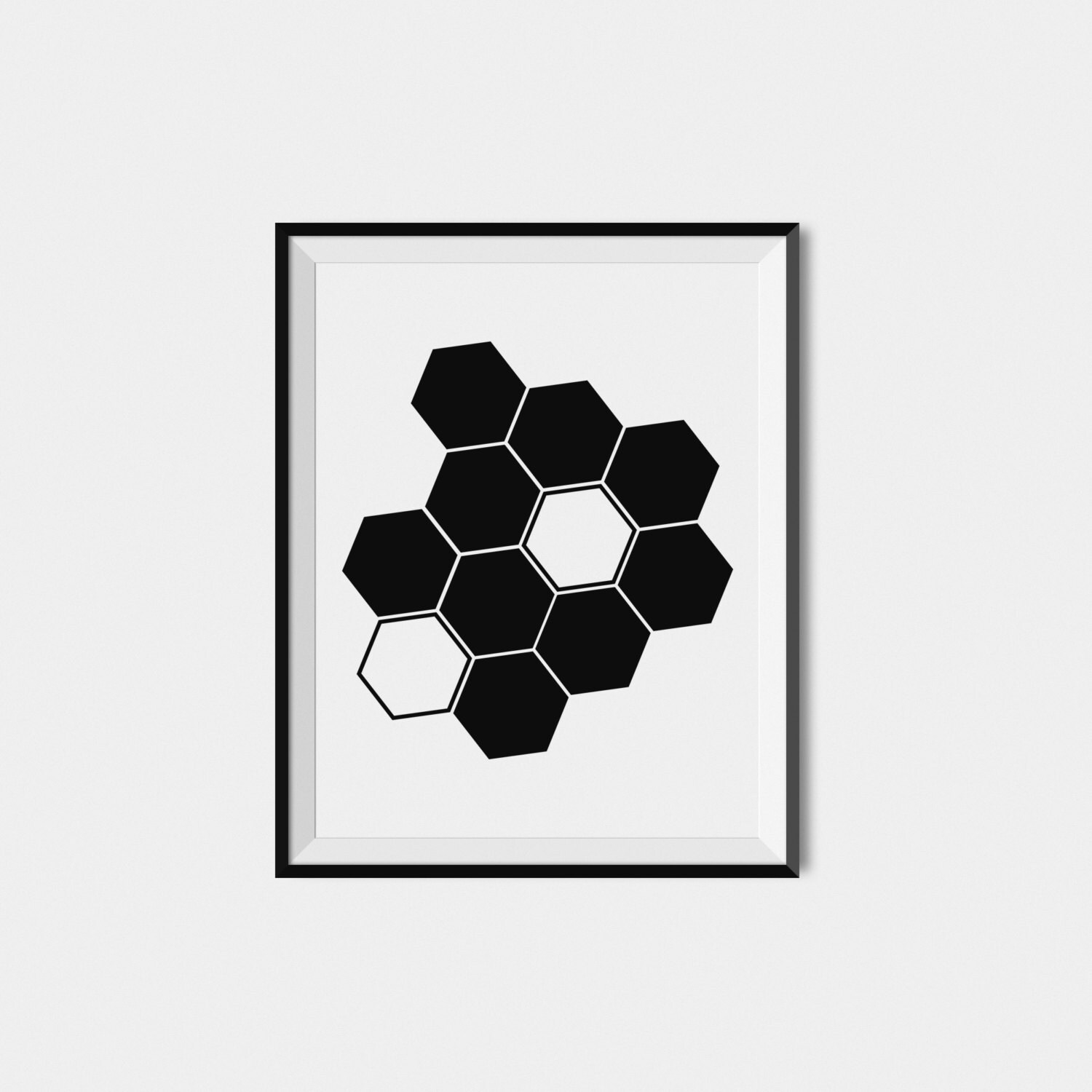 Digital Wall Art Print Modern Geometric Art Black and White Etsy