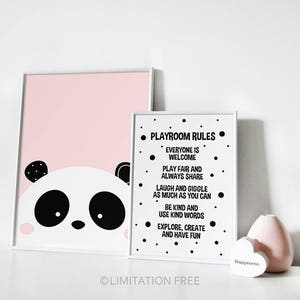 Panda Print, Digital Download Nursery Print, Baby Girl Nursery Art, Girls Room Art, Panda Nursery Decor, Instant Download Printable Nursery image 3