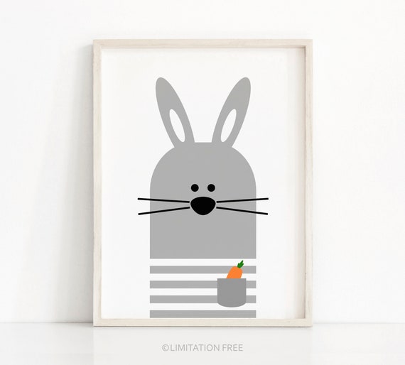 Bunny Nursery Wall Art Digital Download Nursery Print Etsy