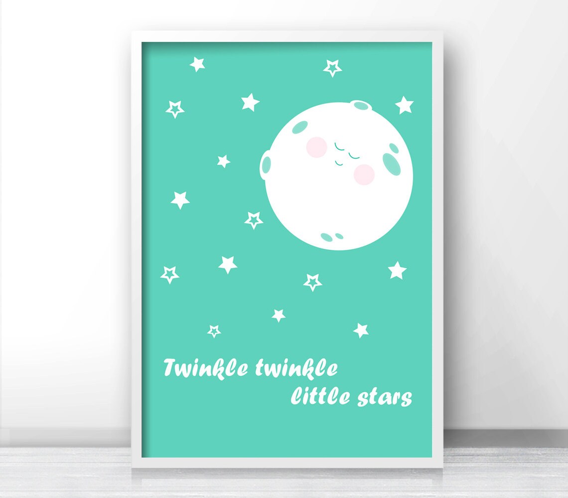 Mint Nursery Print Nursery Wall Art Print Digital Nursery Etsy