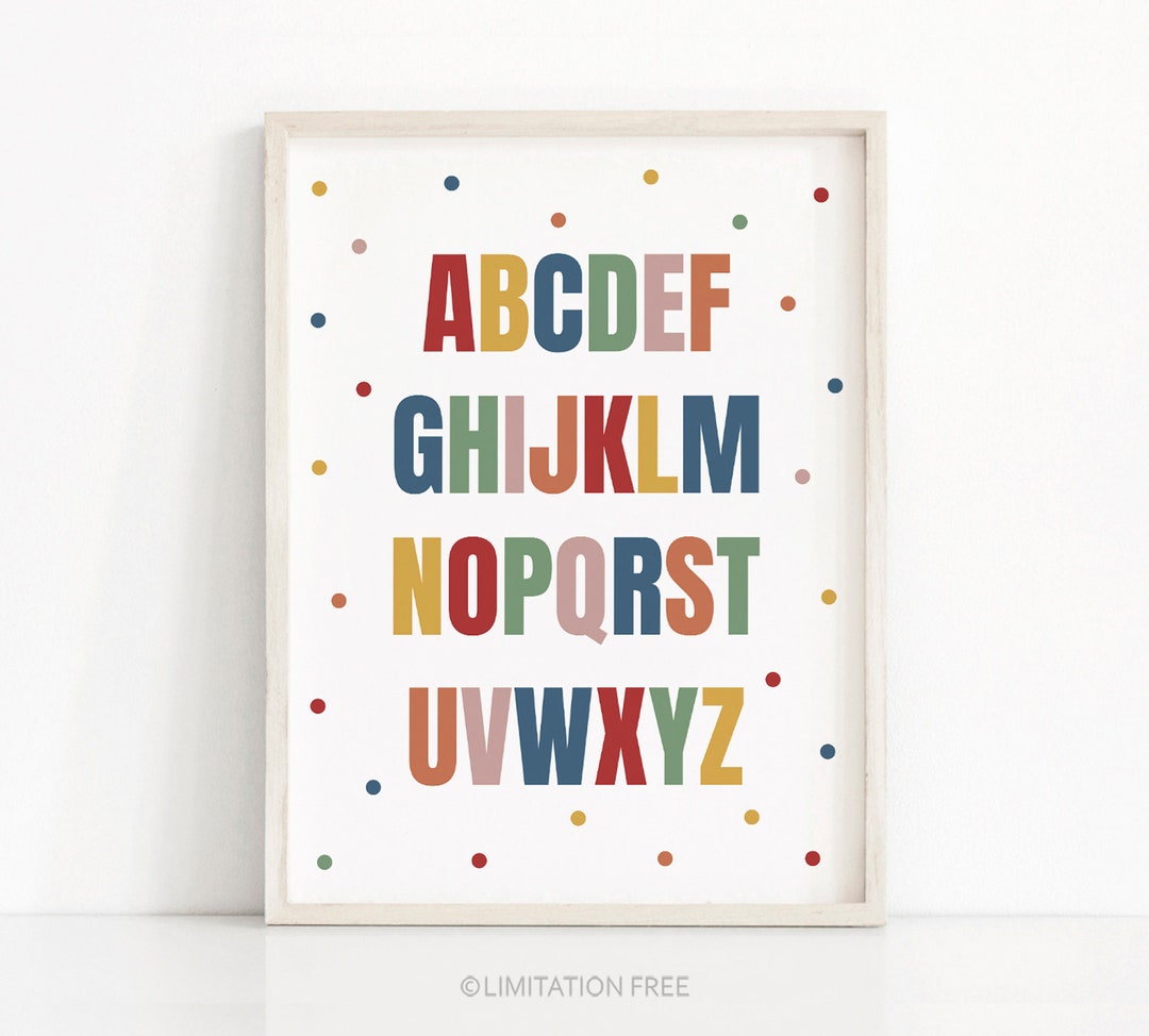 Printable Alphabet Poster, Children's Playroom Art, ABC Print, Kids ...