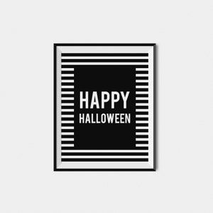 Happy Halloween Print, Halloween Printables, Fall Printable Art, Instant Download Printable Halloween Decor, Digital Halloween Wall Art image 3