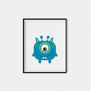 Monster Nursery Wall Art Print, Set Of 3 Monster Wall Art Prints For Kids, Kids Wall Art Set, Boys Room Art, Playroom Decor, Boy Nursery Art image 4