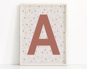 Arte infantil imprimible, impresión de letras para guardería, póster para habitación infantil, arte con nombre para guardería, impresión infantil, póster imprimible con letras, arte mural personalizado para guardería