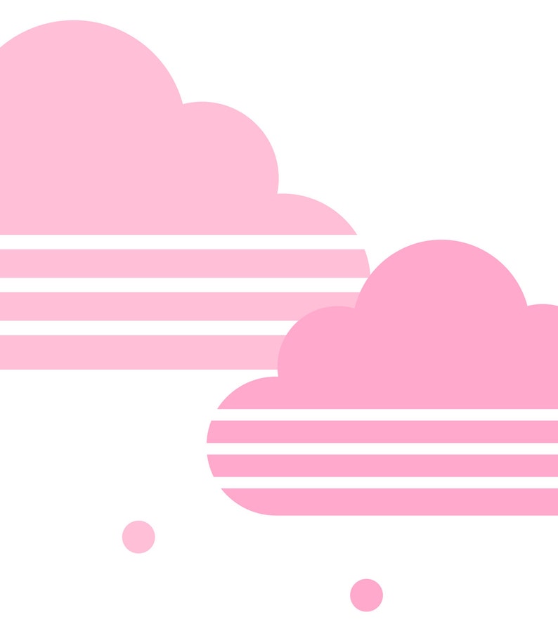 Pink Cloud Nursery Print Nursery Wall Art Printable Nursery Etsy