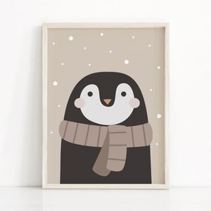 Weihnachts Pinguin Druck, druckbare Weihnachts Wandkunst, Winter Urlaub Drucke, Weihnachten Dekoration, Kinder Weihnachten Printables, Download Xmas