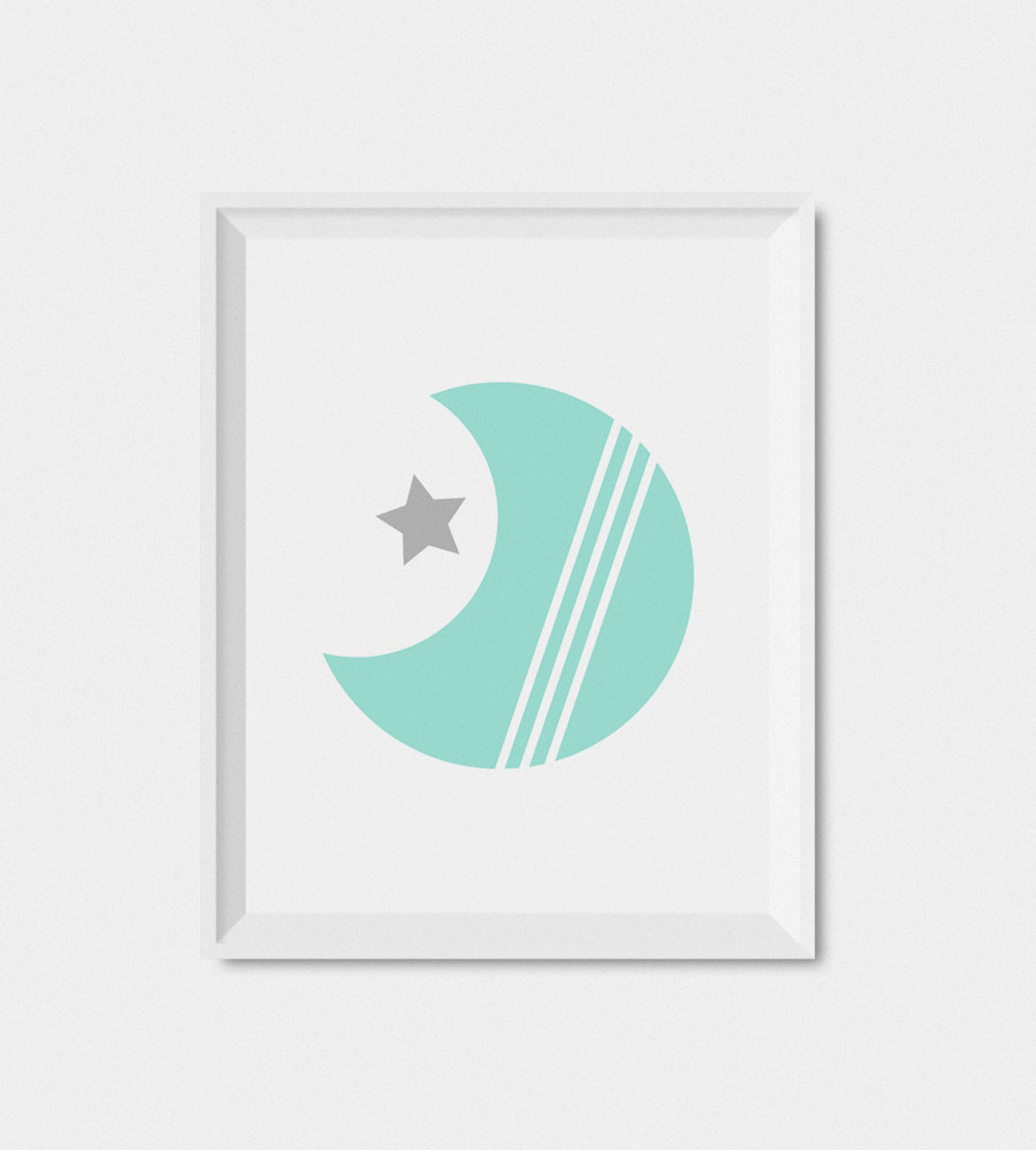 Moon and Stars Nursery Prints Baby Wall Art Printable Etsy
