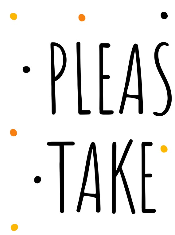 Please Take A Treat Halloween Door Sign Printable Halloween Etsy