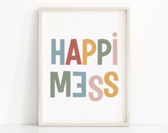 Impression Happimess Kids, décoration imprimable pour salle de jeux, art mural pour enfants, impression pour chambre de bébé, affiche pour enfants, art pour enfants à imprimer, art pour salle de jeux, impression pour salle de classe