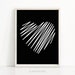 Heart Wall Art Print, Black and White Print, Digital Download Art ...