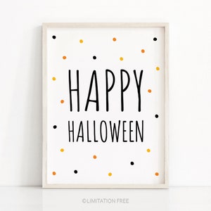 Halloween Print Download, Happy Halloween Printable Art, Halloween Wall Art, Halloween Home Decor, Halloween Printables, Instant Download