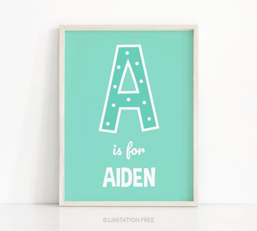 Nursery Name Wall Art Print, Custom Name Art, Personalized Nursery Art