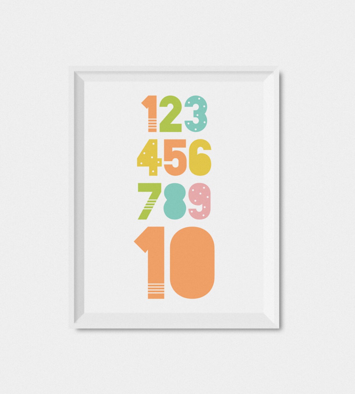 Numbers Kids Print Playroom Decor Kids Wall Art Pastel | Etsy