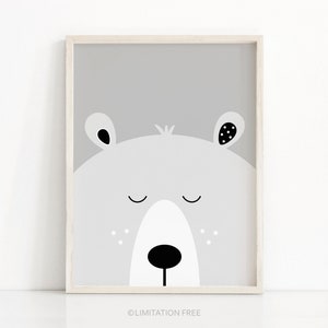 Bear Print, Digital Download Nursery Print, Bear Nursery Decor, Kids Art, Animal Print For Nursery, Kids Print, Instant Download Printable