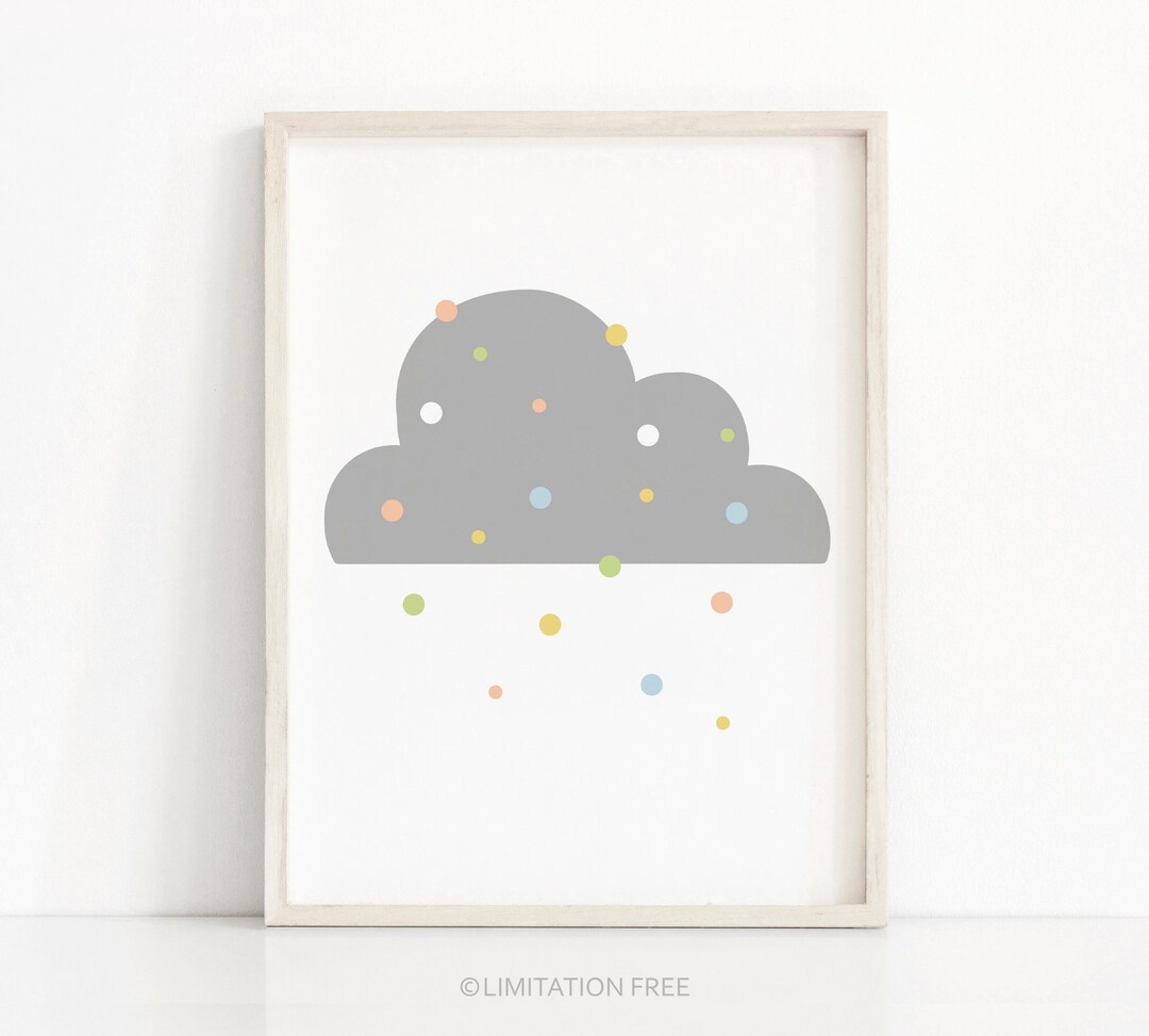 Cloud Nursery Print, Nursery Art, Printable Wall Art, Nursery Decor
