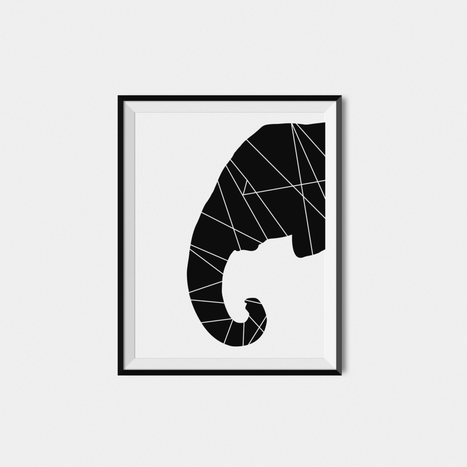 Elephant Wall Art Print Digital Download Art Black and White Etsy
