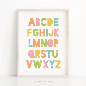 ABC Kids Art Print, Nursery Print, Playroom Wall Art, Kids Wall Art, Kids Alphabet Print, Nursery Alphabet Art, Nursery Art, Playroom Decor