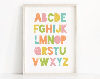 ABC Kids Art Print, Nursery Print, Playroom Wall Art, Kids Wall Art, Kids Alphabet Print, Nursery Alphabet Art, Nursery Art, Playroom Decor