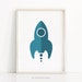 Rocket Ship Nursery Art, Boy Nursery Print, Baby Nursery Wall Art ...