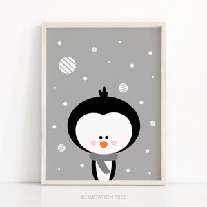 Pinguin Weihnachten Print, sofortiger Download druckbare Weihnachtskunst, Urlaub Print, Weihnachten Wandkunst, digitaler Download Weihnachtsdekor