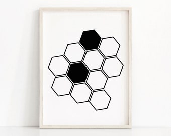 Geometric Wall Art Print, Modern Print, Instant Digital Download Art, Black And White Wall Art, Abstract Art Print, Printable Wall Art, 8x10