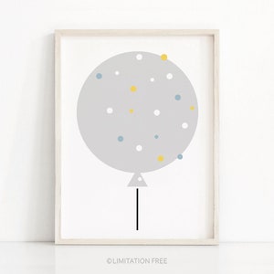 Balloon Nursery Print, Kids Wall Art, Printable Nursery Art, Kids Print, Balloon Print, Nursery Wall Art, Nursery Decor, Printable Wall Art image 1