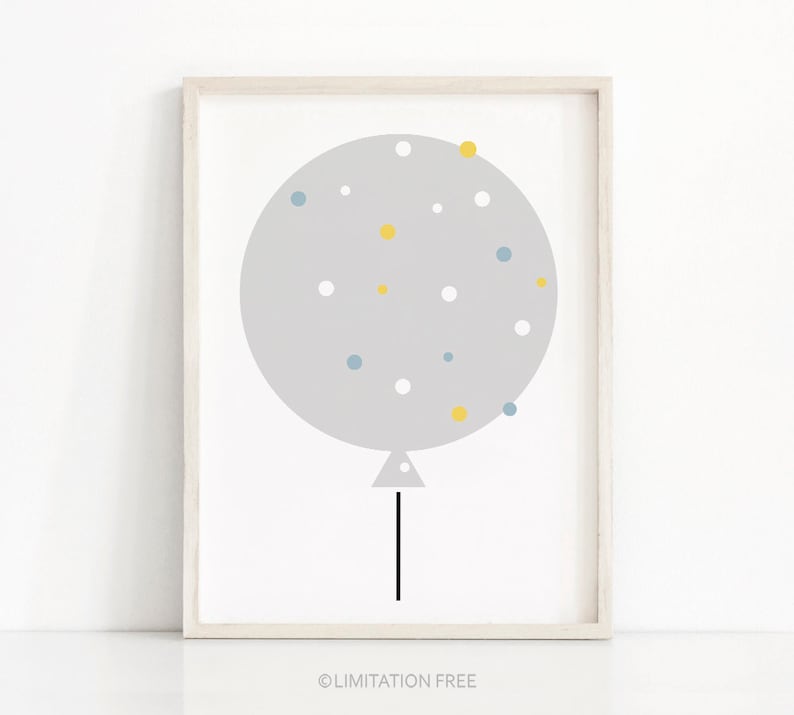 Balloon Nursery Print, Kids Wall Art, Printable Nursery Art, Kids Print, Balloon Print, Nursery Wall Art, Nursery Decor, Printable Wall Art image 1