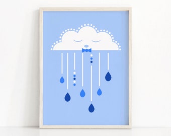 Boy Nursery Art Print, Cloud Nursery Wall Art, Printable Nursery, Baby Boy Nursery Cloud Art, Boy Nursery Decor, Nursery Print for Baby Boy