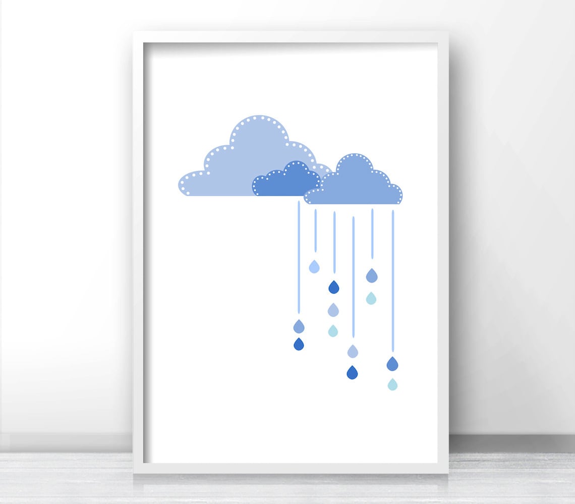 Printable Nursery Art Cloud Nursery Wall Art Baby Room Art Etsy