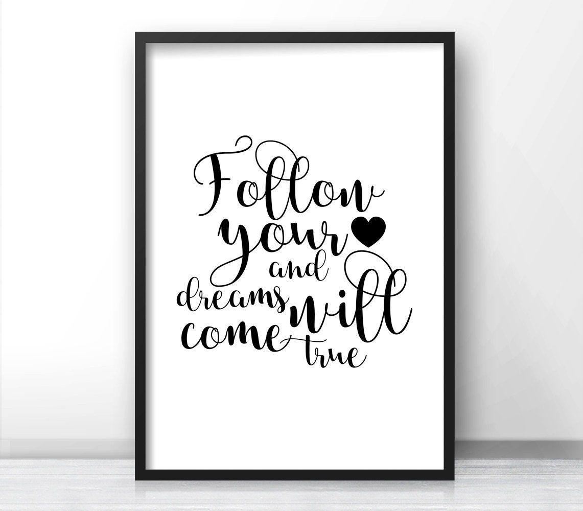 Digital Download Art, Quote Print, Printable Typography Wall Art, Black ...