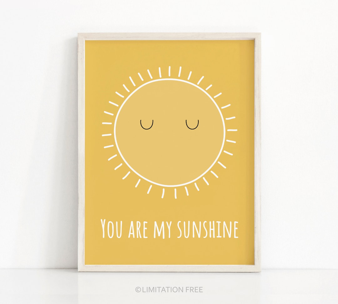 You Are My Sunshine Wall Art, Sunshine Nursery Art, Kids Room Print