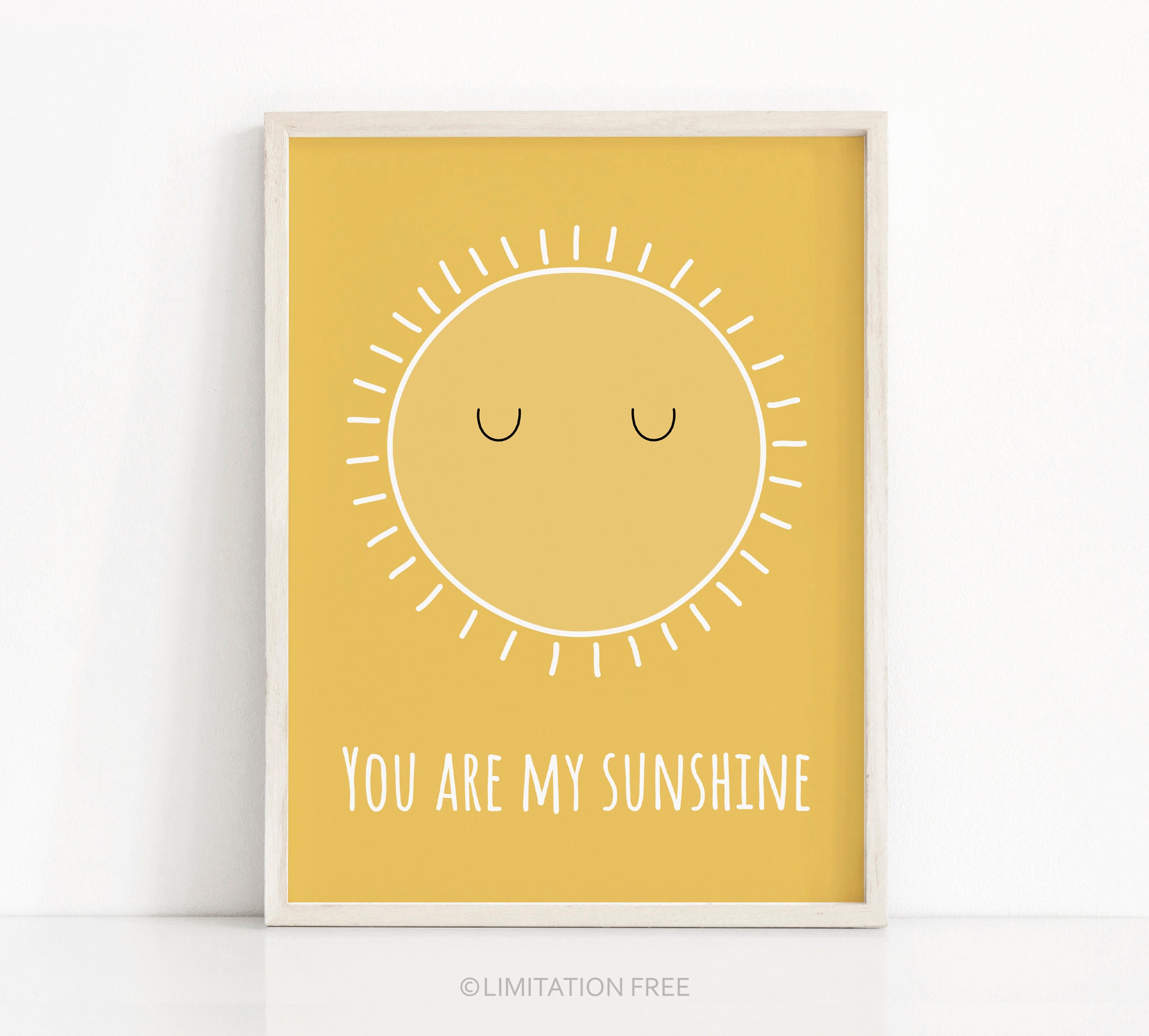 You Are My Sunshine Wall Art Sunshine Nursery Art Kids Room Etsy
