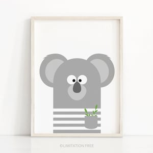 Koala Nursery Print, Animal Nursery Art, Kids Print, Digital Download, Animal Print, Wall Art Printable, Nursery Wall Art, Kids Room Decor