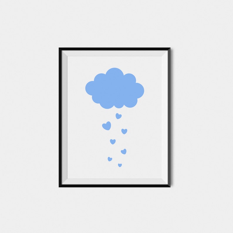 Blue Nursery Print Set Baby Wall Art Prints Digital Nursery Etsy