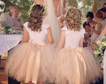 champagne tutu flower girl dresses