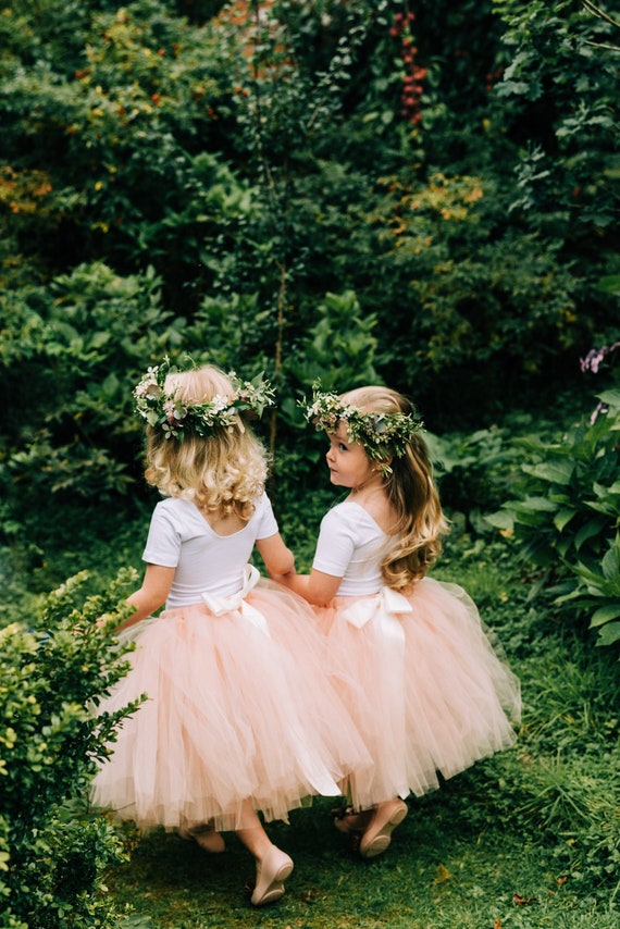 nude flower girl dress