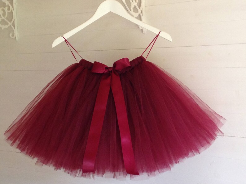 burgundy tutu flower girl dress