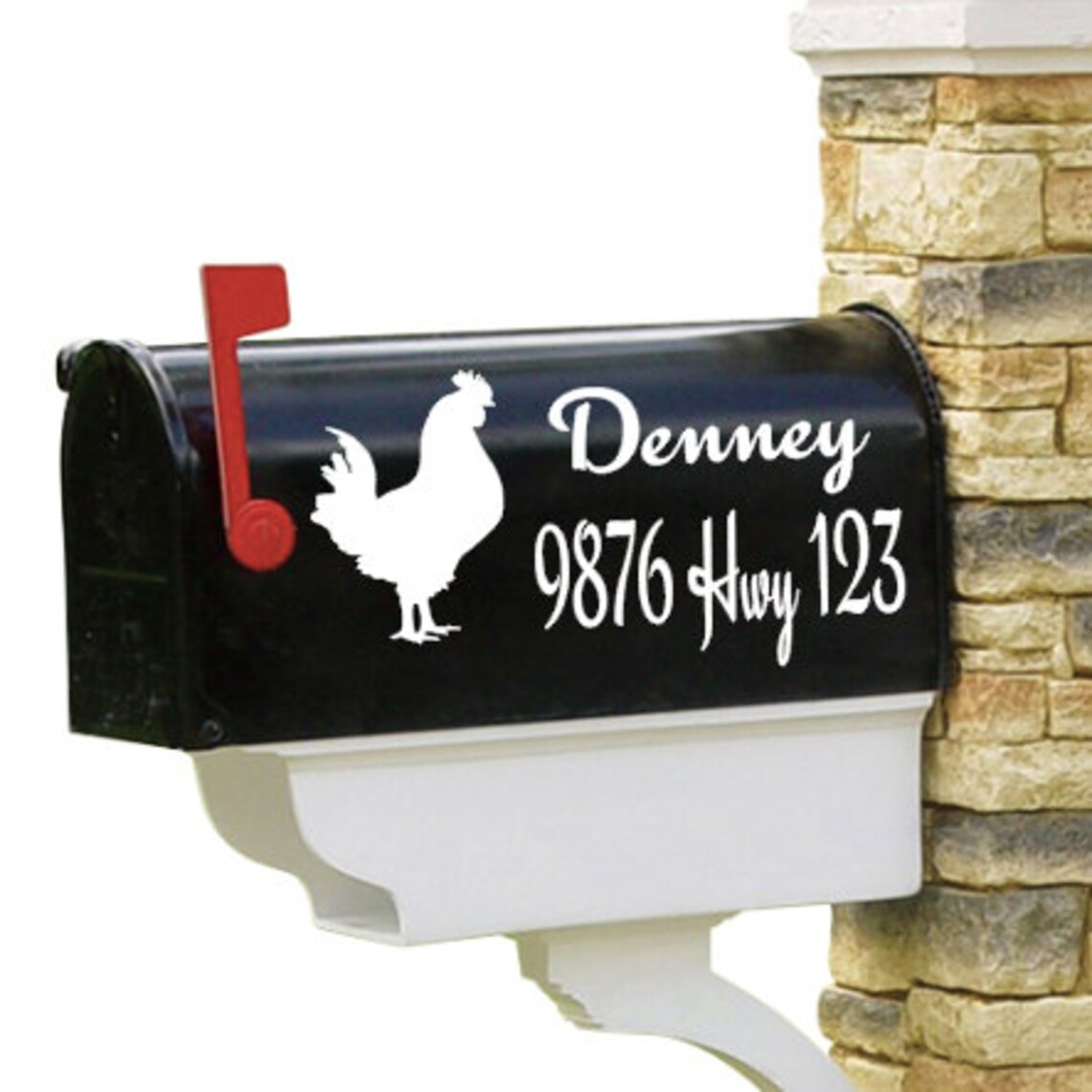 Vinyl decal Large Mailbox Decal Rooster Chicken Set of 2 Etsy