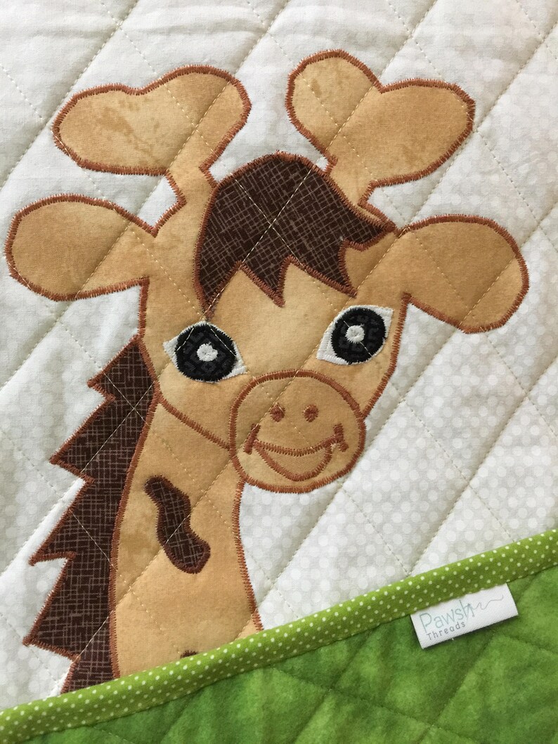 Handcrafted Giraffe Baby Quilt Giraffe Baby Blanket Zoo Etsy