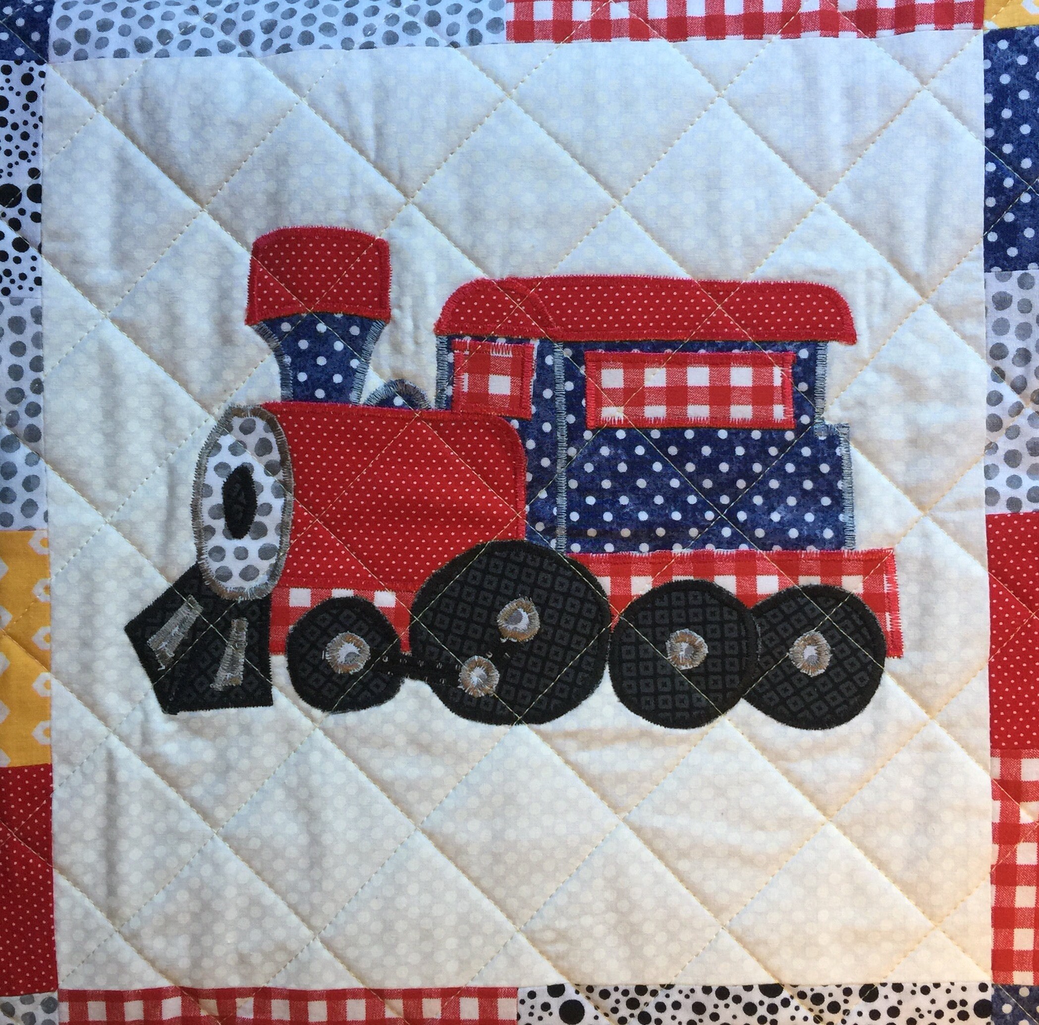 Handcrafted Train Baby Quilt Train Baby Blanket Train Etsy