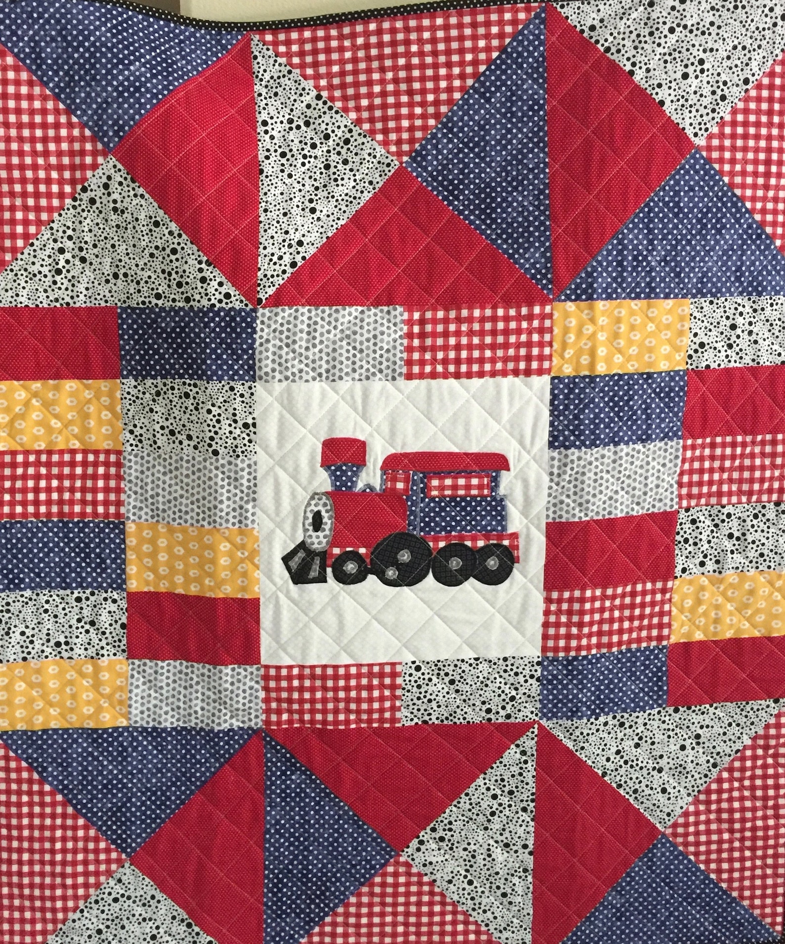 Handcrafted Train Baby Quilt Train Baby Blanket Train Etsy