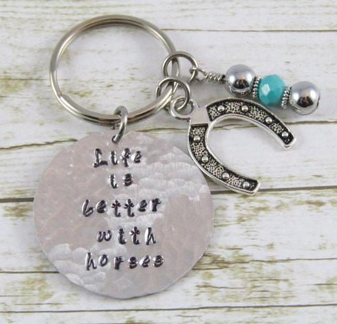 Horse Keychain Life is better with horses horse lover gift | Etsy