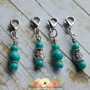 Knitting Stitch Markers, Crochet Stitch Markers, Progress Keeper, Crochet Gift, Knitting Gift, Crochet hook marker, Glass Bead Stitch Marker
